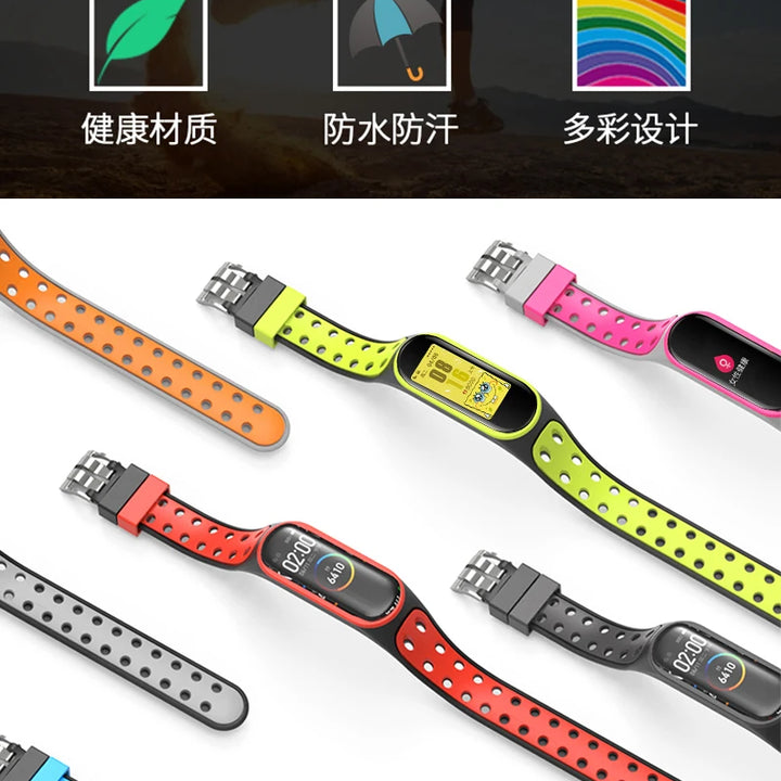 Silicone Smart watchband for xiaomi mi band 7 6 5 4 Wristband Mi band  replacement belt correa for XIOmi mi band 3 4 5 bracelet
