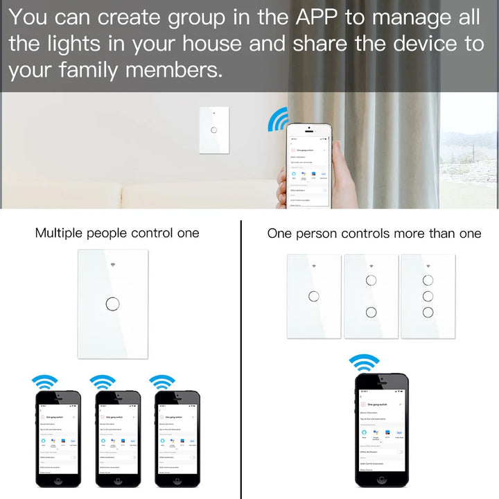 MOES ZigBee Touch Smart Light Switch With Neutral/No Neutral , US Wall Switch No Capacitor Smart Life/Tuya Works with Alexa