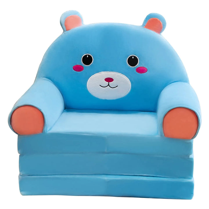 Plush Foldable Kids Sofa Backrest Armchair 2 In 1 Foldable Children Sofa Cute Cartoon Lazy Sofa Children Flip Open Sofa Bed For