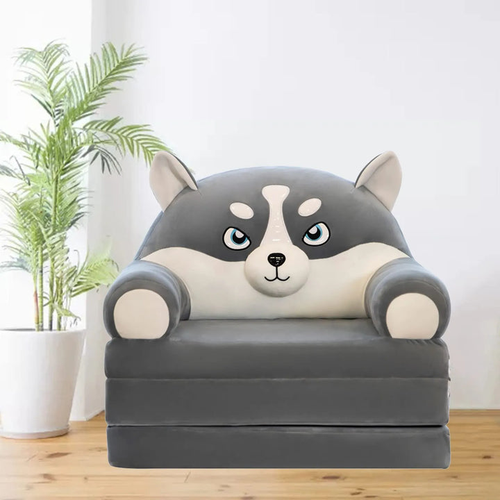 Plush Foldable Kids Sofa Backrest Armchair 2 In 1 Foldable Children Sofa Cute Cartoon Lazy Sofa Children Flip Open Sofa Bed For