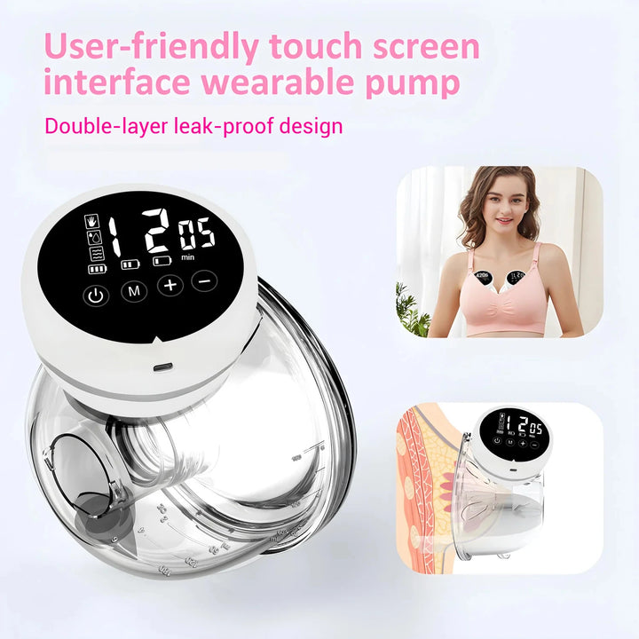Wearable Electric Breast Pump Painless Double-Sided, Fully Automatic, Hands-Free Breast Collector for Breastfeeding
