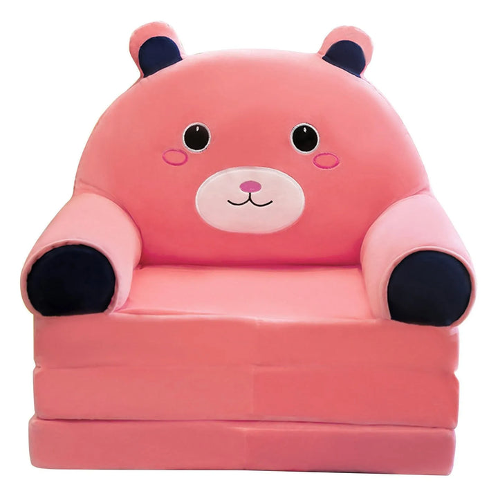 Plush Foldable Kids Sofa Backrest Armchair 2 In 1 Foldable Children Sofa Cute Cartoon Lazy Sofa Children Flip Open Sofa Bed For