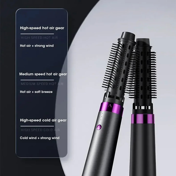 2025 Electric Hair Dryer 5in1 Multifunctional Hair Straightener Negative Ion Hair Care Curler Blow Dryer Styling Set Strong Wind