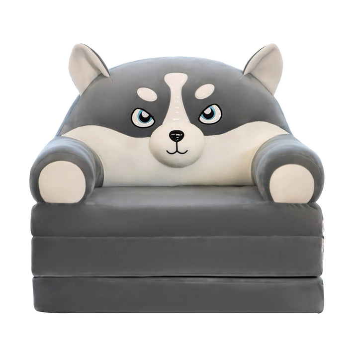 Plush Foldable Kids Sofa Backrest Armchair 2 In 1 Foldable Children Sofa Cute Cartoon Lazy Sofa Children Flip Open Sofa Bed For