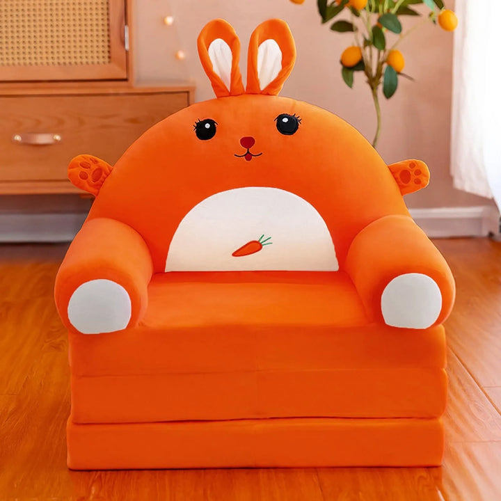 Plush Foldable Kids Sofa Backrest Armchair 2 In 1 Foldable Children Sofa Cute Cartoon Lazy Sofa Children Flip Open Sofa Bed For