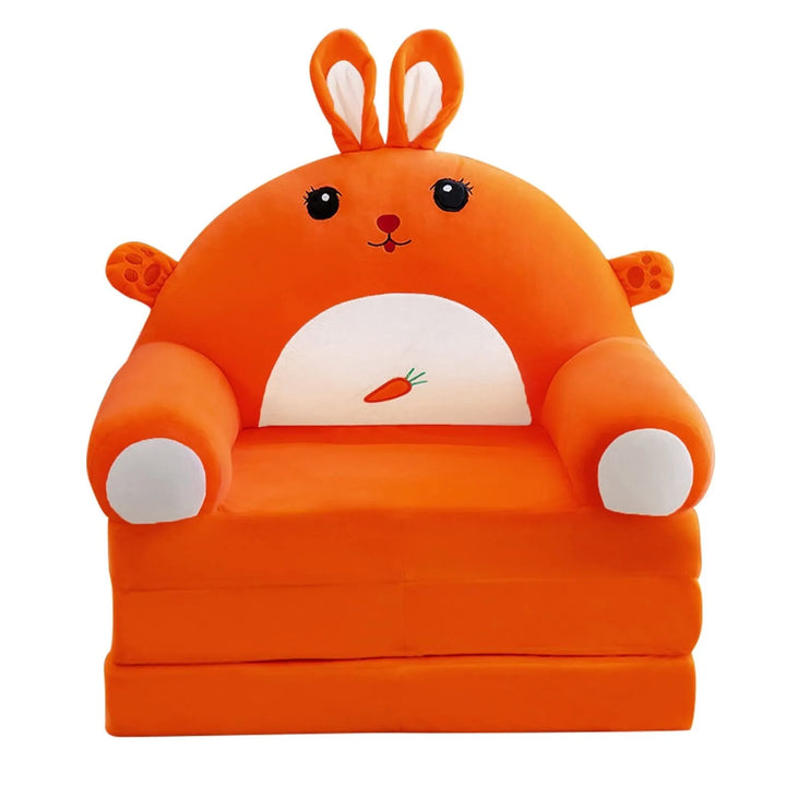 Plush Foldable Kids Sofa Backrest Armchair 2 In 1 Foldable Children Sofa Cute Cartoon Lazy Sofa Children Flip Open Sofa Bed For